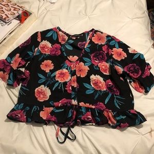 Floral Rouched Top